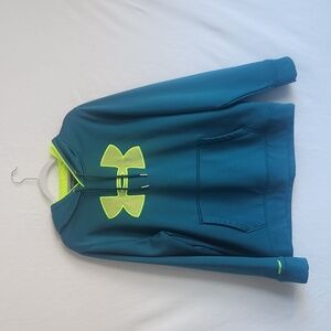 Men's Large Hoodie Teal with Neon Green Logo by Under Armour